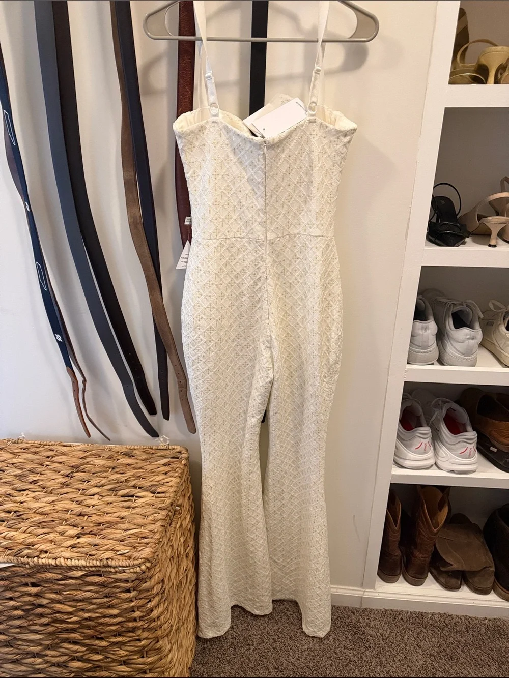 Nadine Merabi white sparkly jumpsuit new with tags - Picture 2 of 4